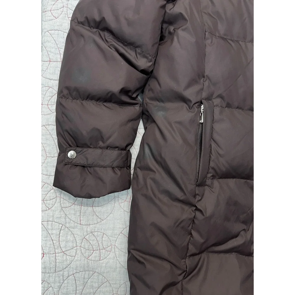 Michael Kors Puffer Coat Brown Faux Fur Trim Hooded / Womens XL